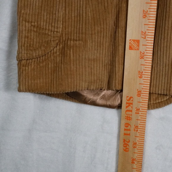 Vintage Corduroy Blazer Mens 42R Tan Camel Trumpeter Elbow Patch Academia Retro - Picture 7 of 11